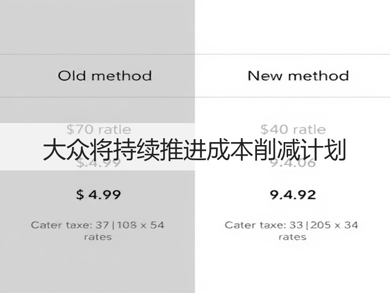 大众将持续推进成本削减计划 大众将持续推进成本削减计划
