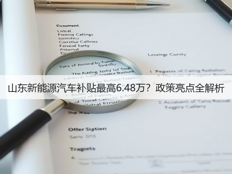 山东新能源汽车补贴最高6.48万?政策亮点全解析 山东新能源汽车补贴最高6.48万?政策亮点全解析