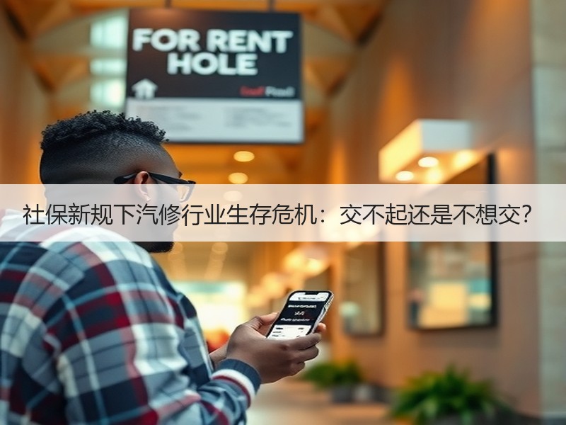 社保新规下汽修行业生存危机：交不起还是不想交？