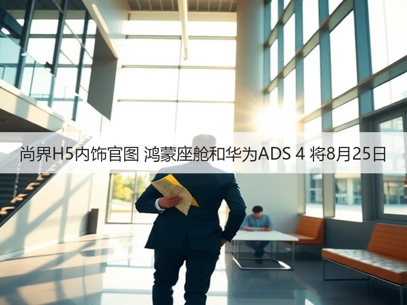 尚界H5内饰官图 鸿蒙座舱和华为ADS 4 将8月25日