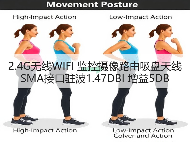 2.4G无线WIFI 监控摄像路由吸盘天线 SMA接口驻波1.47DBI 增益5DB