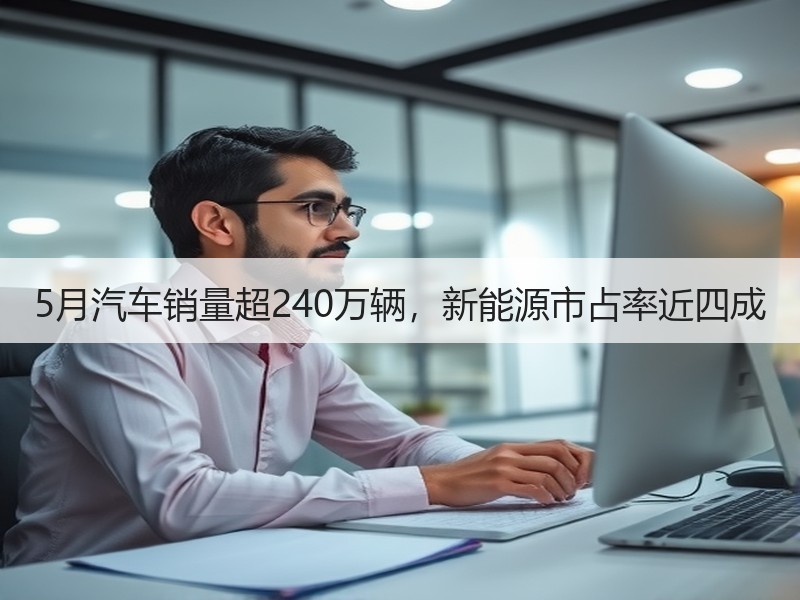 5月汽车销量超240万辆,新能源市占率近四成 5月汽车销量超240万辆,新能源市占率近四成