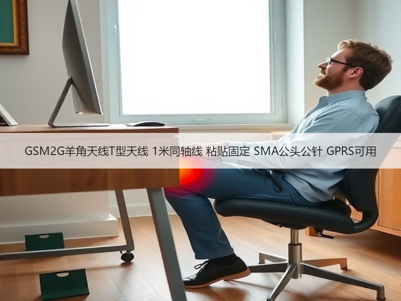 GSM2G羊角天线T型天线 1米同轴线 粘贴固定 SMA公头公针 GPRS可用