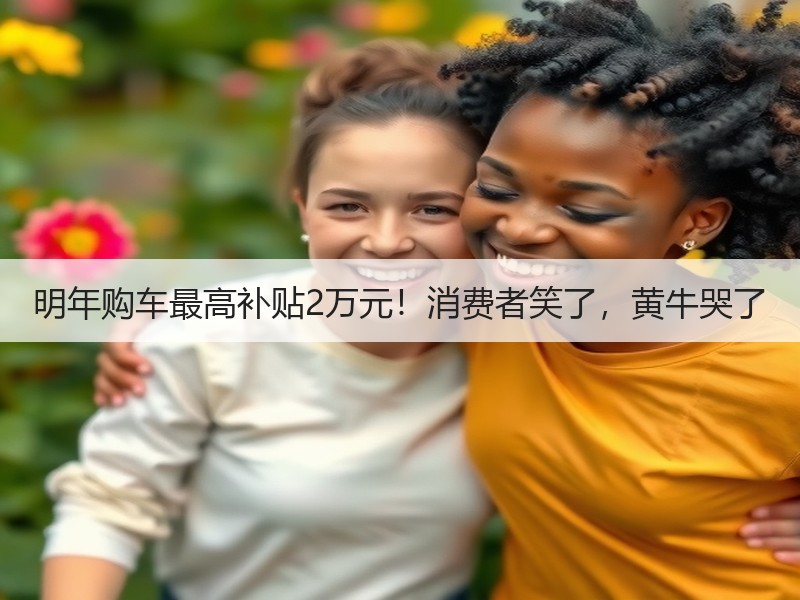 明年购车最高补贴2万元！消费者笑了，黄牛哭了