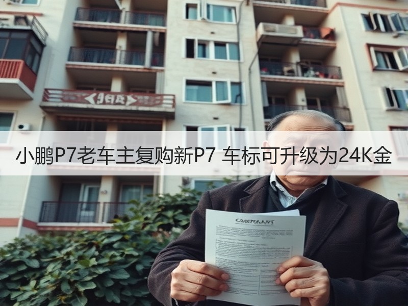 小鹏P7老车主复购新P7 车标可升级为24K金