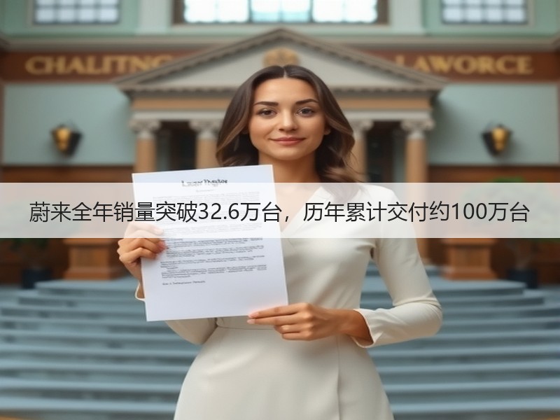 蔚来全年销量突破32.6万台，历年累计交付约100万台