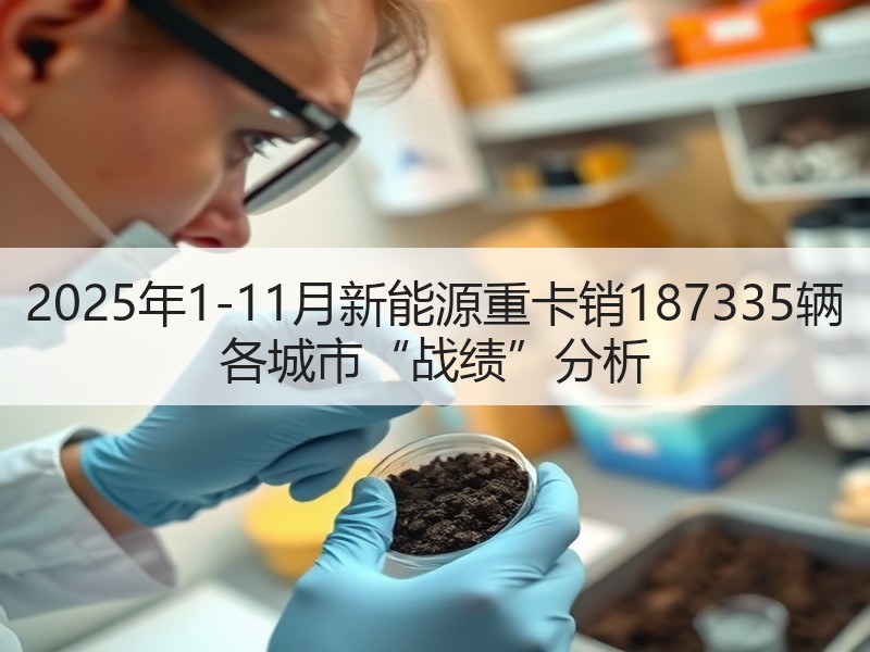2025年1-11月新能源重卡销187335辆 各城市“战绩”分析