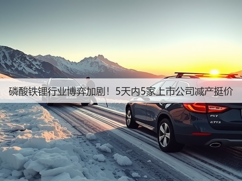 磷酸铁锂行业博弈加剧！5天内5家上市公司减产挺价