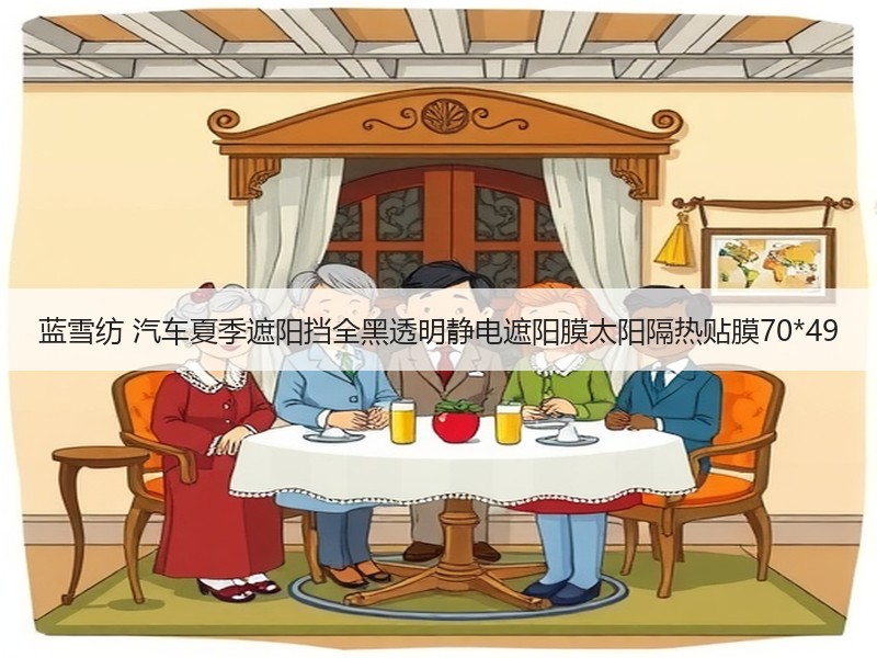 蓝雪纺 汽车夏季遮阳挡全黑透明静电遮阳膜太阳隔热贴膜70*49