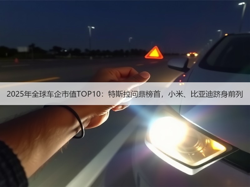 2025年全球车企市值TOP10：特斯拉问鼎榜首，小米、比亚迪跻身前列