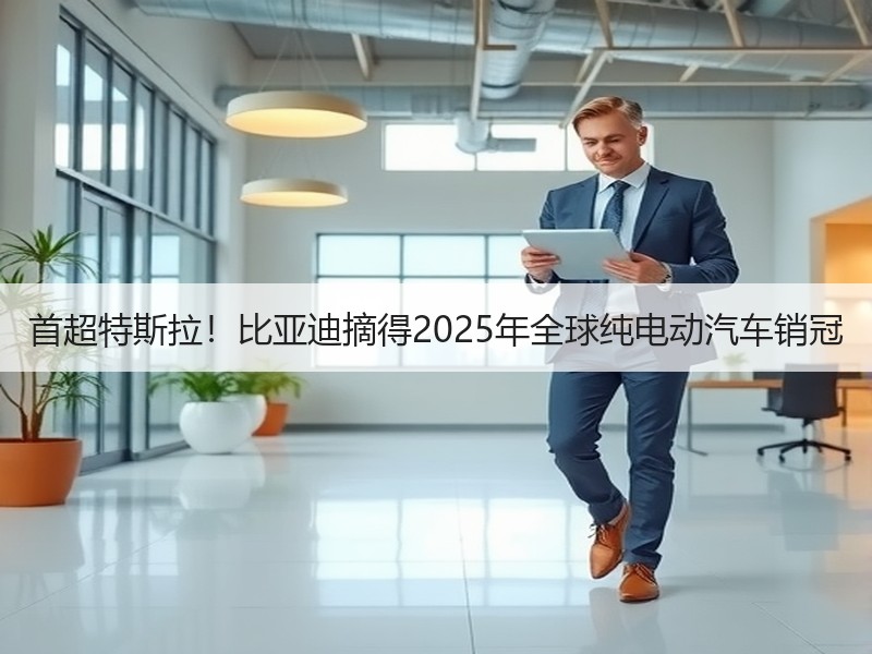 首超特斯拉!比亚迪摘得2025年全球纯电动汽车销冠 首超特斯拉!比亚迪摘得2025年全球纯电动汽车销冠