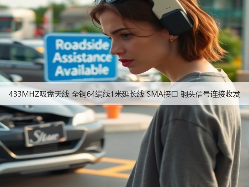 433MHZ吸盘天线 全铜64编线1米延长线 SMA接口 铜头信号连接收发