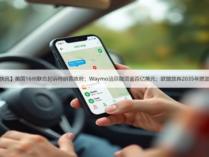 【国际快讯】美国16州联合起诉特朗普政府；Waymo洽谈融资逾百亿美元；欧盟放弃2035年燃油车禁令