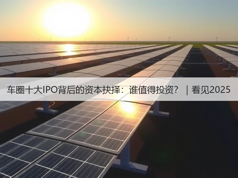 车圈十大IPO背后的资本抉择:谁值得投资?|看见2025 车圈十大IPO背后的资本抉择:谁值得投资?|看见2025