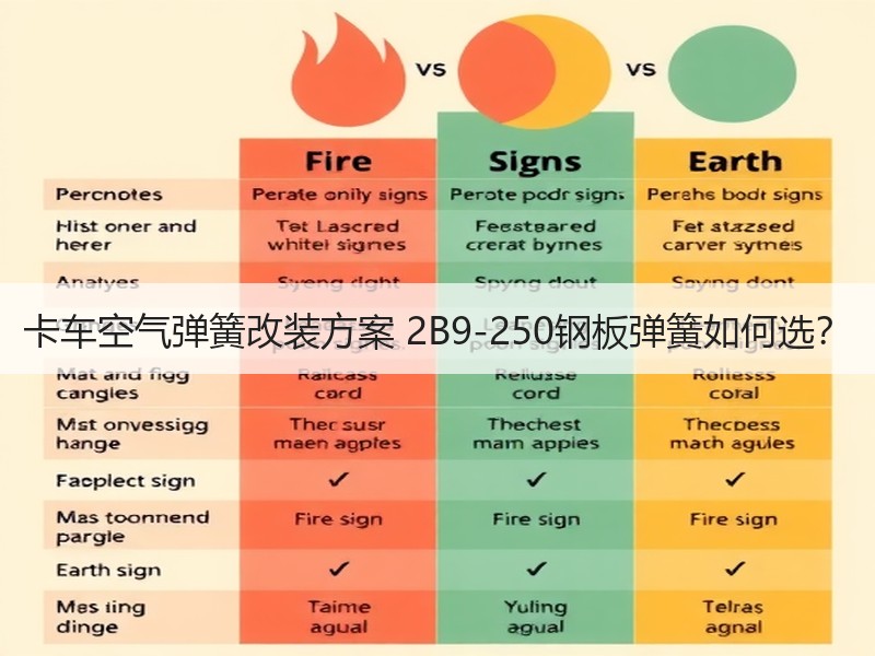 卡车空气弹簧改装方案 2B9-250钢板弹簧如何选？